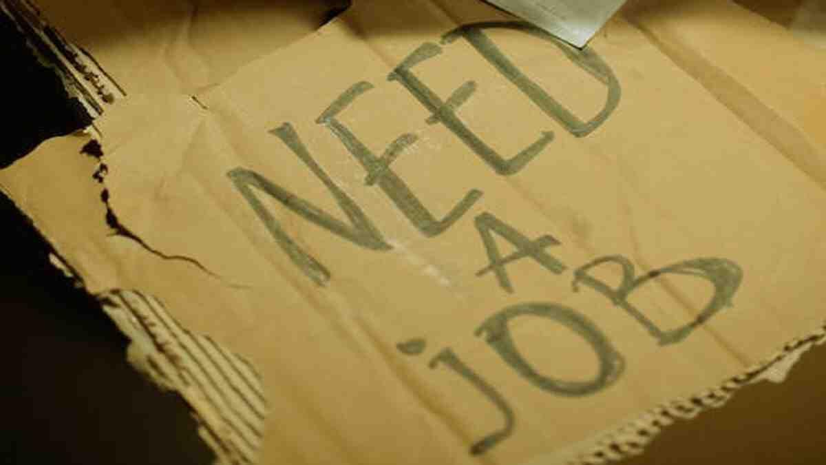 sign that says 'need a job'