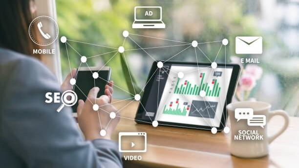 a graphic that shows the different components to digital marketing