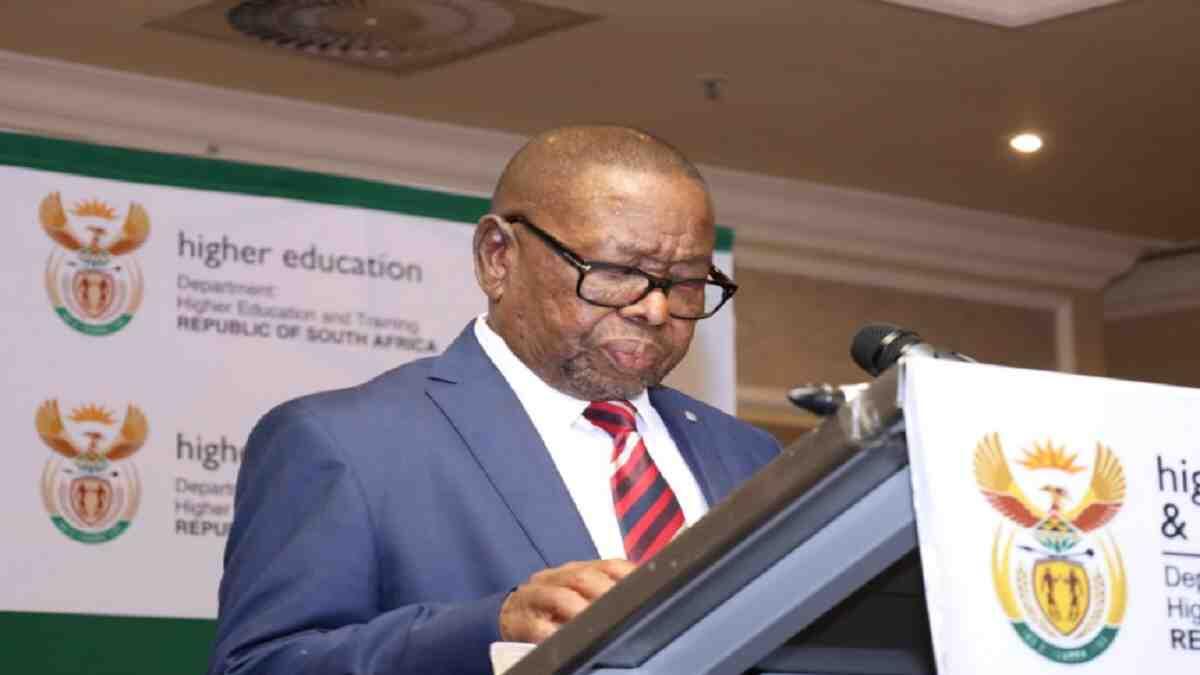 department of higher education minister blade nzimande at a press conference